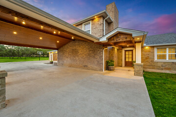 The front view of a house