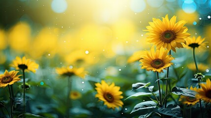 Sunflower in a sunny field aesthetic photo created with AI