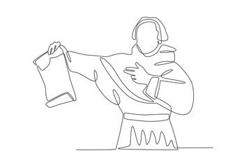 A Martin Luther of the Protestant Reformation. Reforma protestante one-line drawing