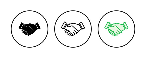 Handshake icon set. business handshake. contact agreement