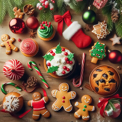 Generative Ai Christmas Delight Festive Cookies And Decoration