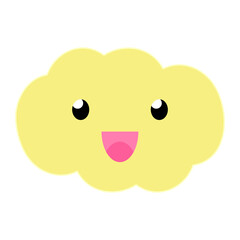 yellow smiling cute cloud
