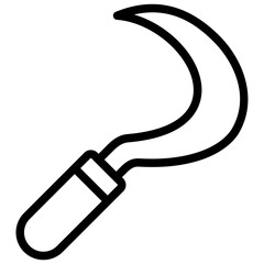 sickle icon illustration design with outline