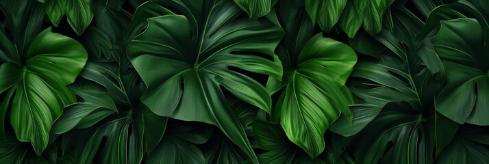 Tropical palm leaves. Lush green palm leaves
