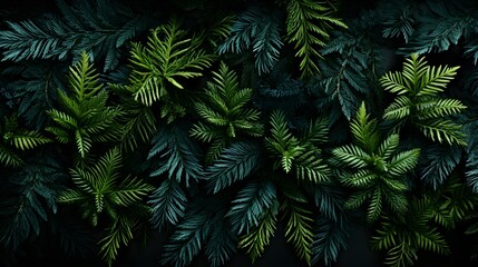 Fototapeta na wymiar Fern leaves in the wild, grown covers, Generative AI