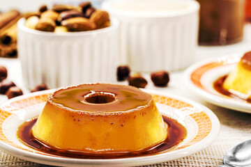 vegan pudding made with almond milk and chestnuts, egg-free, gluten-free, vegan sweet or dessert