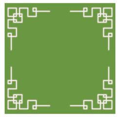 中華風　ネオン　フレームイラスト

