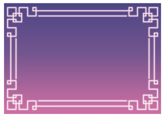 中華風　ネオン　フレームイラスト

