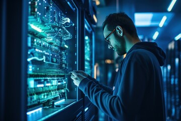 Network Engineer Optimizing Digital Systems in Data Center