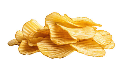 Potato chips isolated on a transparent background. png file - obrazy, fototapety, plakaty