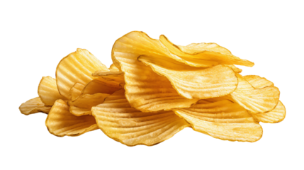 Potato chips isolated on a transparent background. png file