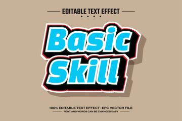 Obraz premium Basic skill 3D editable text effect template