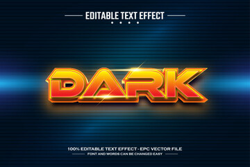 Dark 3D editable text effect template