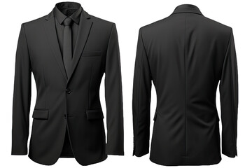Black Suit Jacket, transparent background - obrazy, fototapety, plakaty