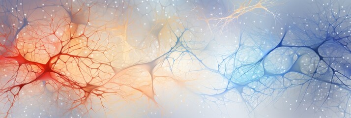 Abstract neural connections. Biological background - obrazy, fototapety, plakaty