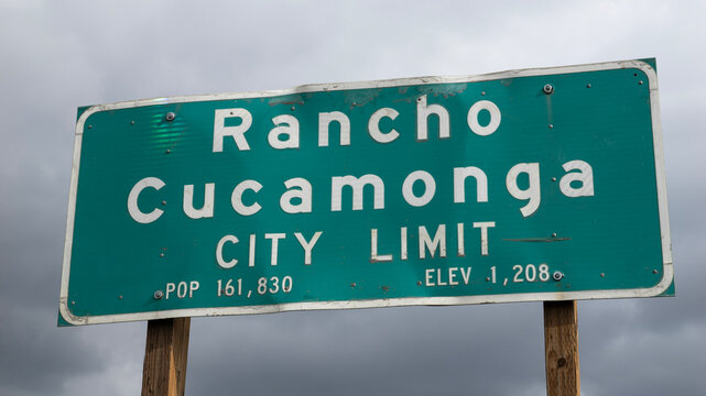 Rancho Cucamonga California Public Welcome Sign