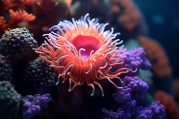 anemone and coral. Generative AI
