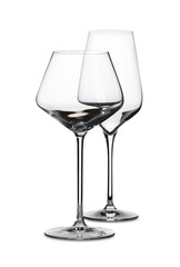 Two stylish clean glasses isolated on white