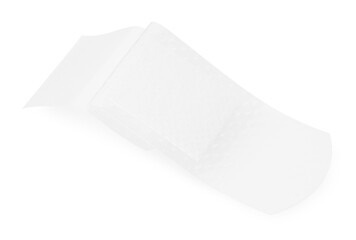 One medical adhesive bandage isolated on white