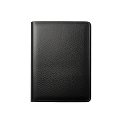 Black leather notebook isolated on transparent background