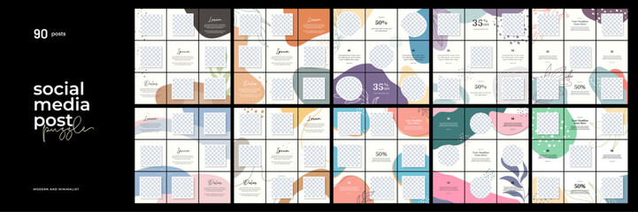 Best collection of 90 social media post puzzle design template