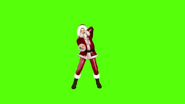 Santa Claus Para Para Dance Green Screen Animation Seamless Loop