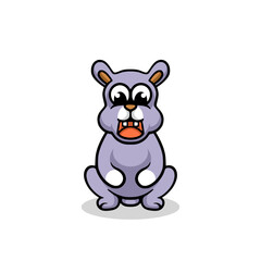 Cute bunny rabbit mascot cartoon 