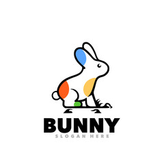 happy easter bunny line logo
