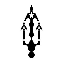 Simple vintage poseion trident spear template Logo design.