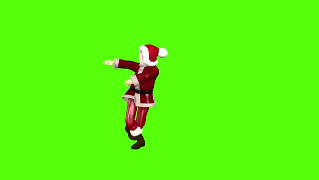 Santa Claus Ballet Dance Green Screen Animation Seamless Loop