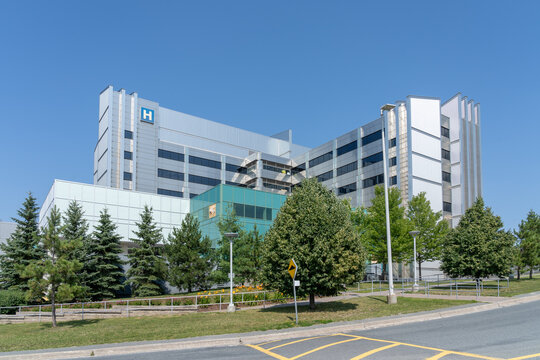 Health Sciences North hospital in Greater Sudbury, Ontario, Canada, July 23, 2023. Health Sciences North is a teaching hospital in  Sudbury. 