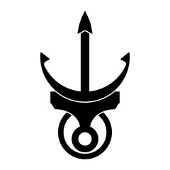 Simple vintage poseion trident spear template Logo design.