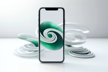 Mockup of beautiful smartphone mobile with white background,