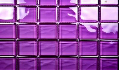 Deurstickers beautiful purple glass tile pattern, Generative AI © simba kim