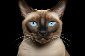 Pet animals portrait feline breed domestic blue cute cat kitten fur beautiful siamese
