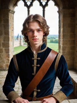 Portrait of a prince in a castle