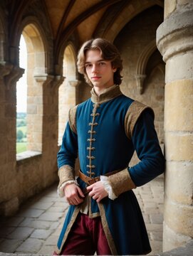 Portrait of a prince in a castle