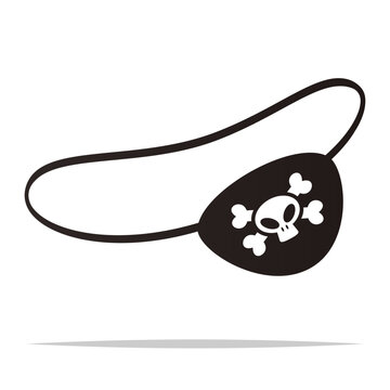 Pirate eye patch vector isolated illustration