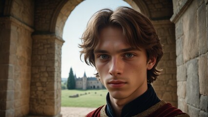 Portrait of a prince in a castle