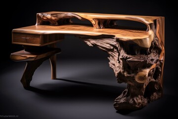 Fototapeta na wymiar Image of desk made from wood. Generative AI