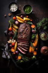 beef with winter vegetables on a festive table, promising a sumptuous and comforting meal for family gatherings