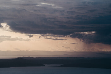 Fototapeta premium Sunset views from Mt. Erie on Fidalgo Island in Washington