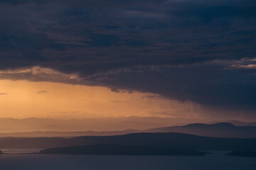 Fototapeta premium Sunset views from Mt. Erie on Fidalgo Island in Washington