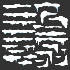 vector white snow caps design element decoration for winter season