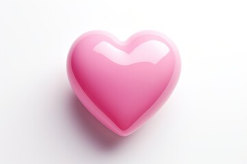 Obraz premium Pink heart isolated on white background. Generative AI.