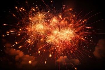 Fireworks festive new year celebration concept Generative AI. - obrazy, fototapety, plakaty