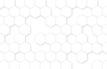 Abstract White Hexagon Background for Backdrop, Web, Banner, Vector illustration