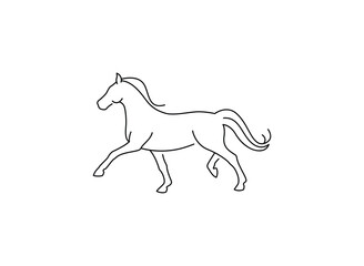 Horse Logo Design Template Vector Illustration | Animal Line Art
