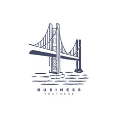 Abstract minimalist bridge logo design vector