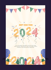 2024 Happy New Year Poster Template